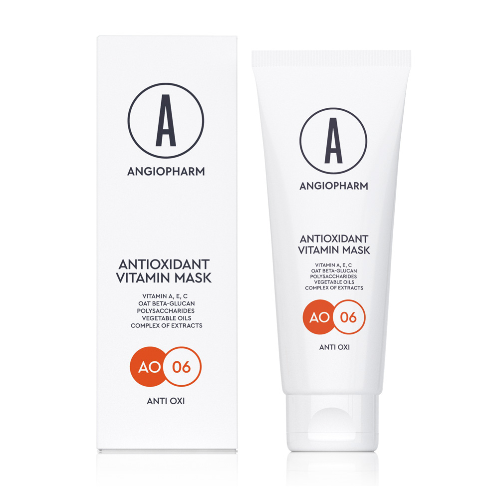 Angiopharm — АНТИОКСИДАНТНАЯ МАСКА С ВИТАМИНАМИ А, Е, С, 75 МЛ